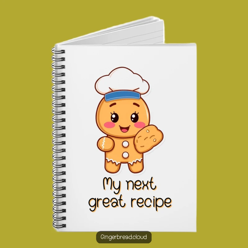 Funny Gingerbread Chef Cookie Notebook - Jot Down Your Sweetest Ideas
