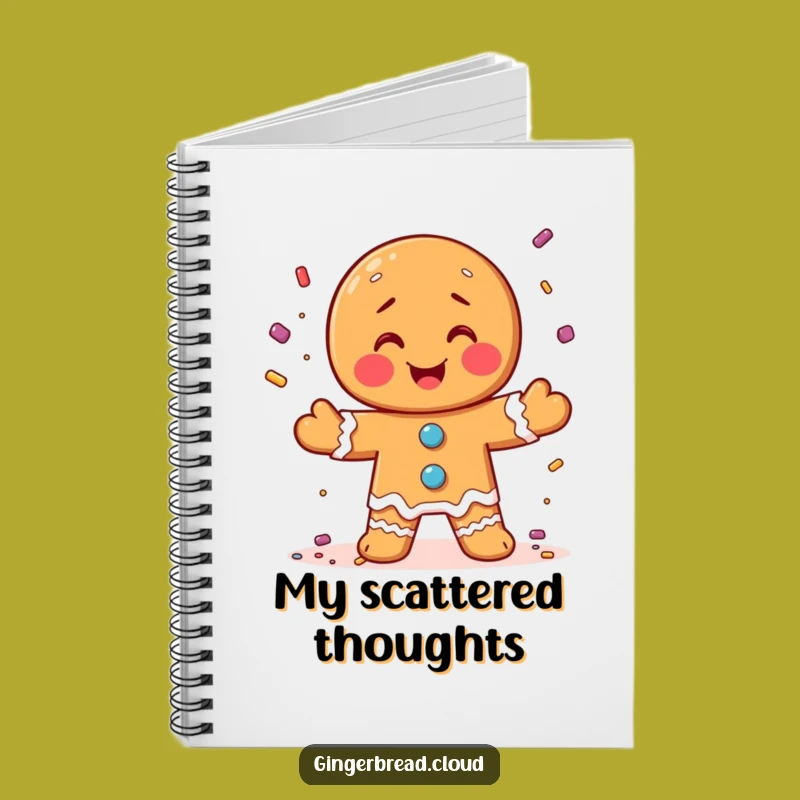 Funny Gingerbread Juggler Candy Sprinkles Notebook - Creative Journal