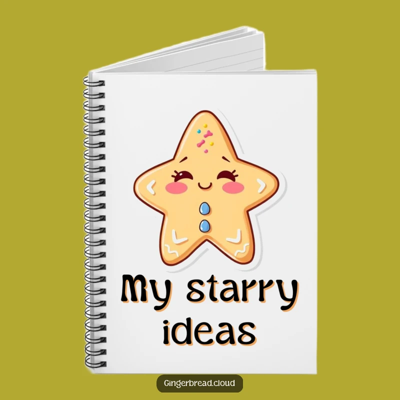 Funny Winking Gingerbread Star Notebook: Jot Down Sweet Secrets