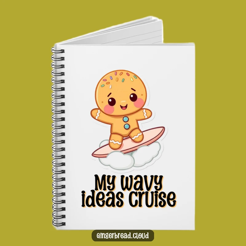 Funny Gingerbread Cookie Notebook: Surfer's Journal, a Creative Funny Gift