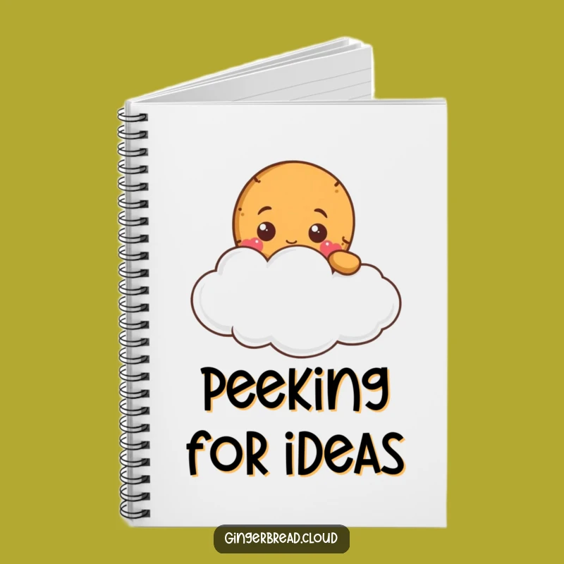 Funny Gingerbread Cloud Peek Notebook - Journal Your Thoughts Hilariously!
