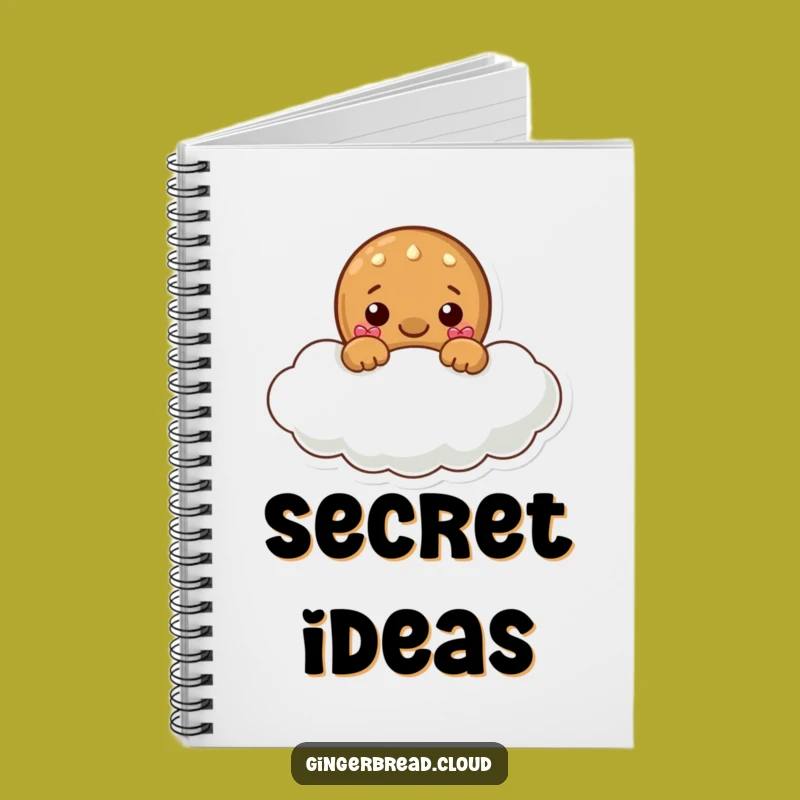 Funny Gingerbread Cloud Notebook - Playful Peek Diary Gift