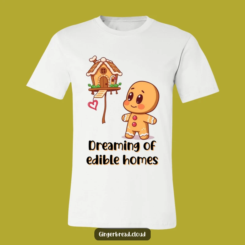 Big Eyes Gingerbread T-Shirt: Floating House Wonder Tee - Fun Gift
