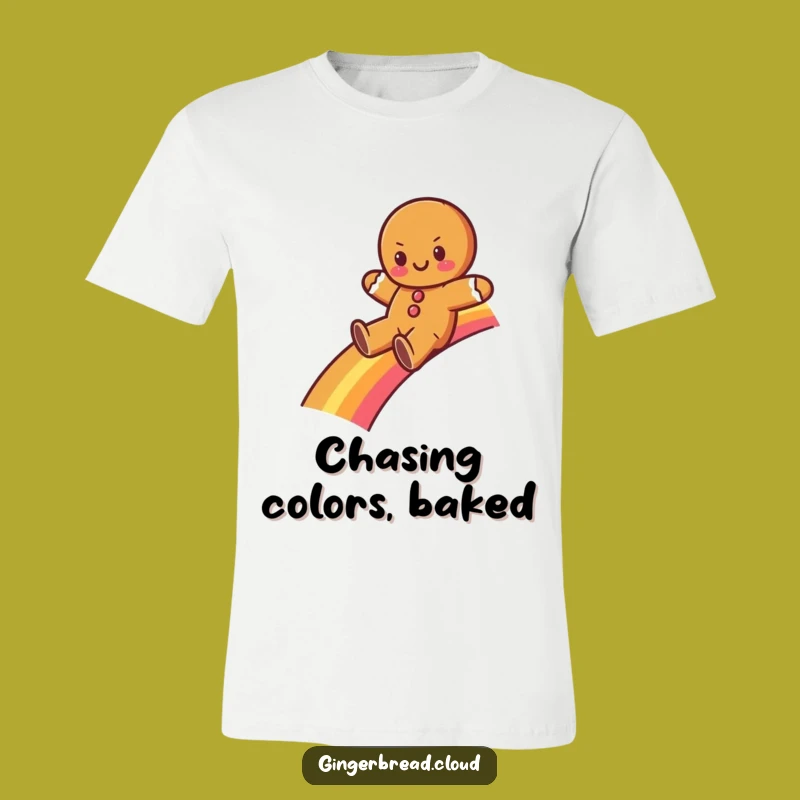 Funny Gingerbread Rainbow T-Shirt - Magical Cartoon Apparel, Perfect for Fun