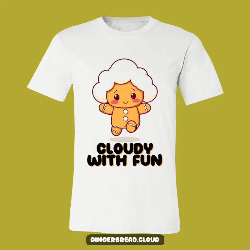 Funny Gingerbread Cloud T-Shirt - Energetic Bounce Design for Fun Lovers