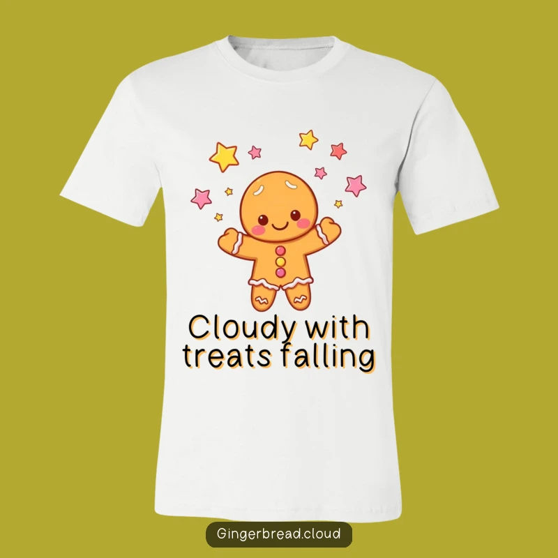 Funny Gingerbread Cloud T-Shirt: Juggling Candy Stars, Hilarious Apparel for All Ages
