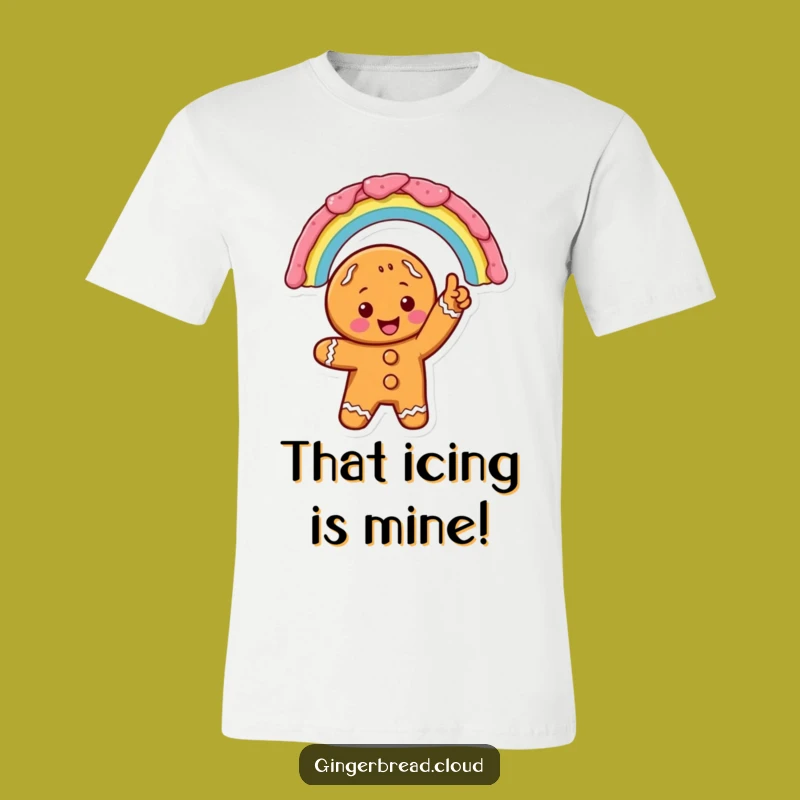 Excited Gingerbread Rainbow T-Shirt: Icing Art Cookie Tee - Fun Gift