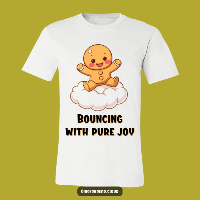 Funny Bouncing Gingerbread Cloud T-Shirt - Playful Character Tee!
