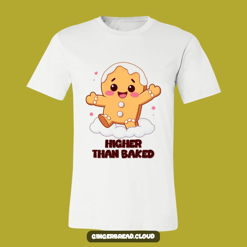 Funny Gingerbread Cloud T-Shirt - Joyful Cookie Bounce Tee