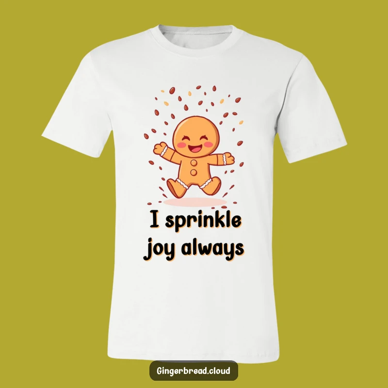 Funny Gingerbread Man T-Shirt: Leap Through Sprinkles in Hilarious Style Gift