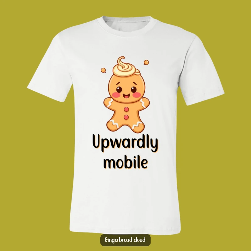 Funny Gingerbread Person T-Shirt - Swirling Icing & Upward Float