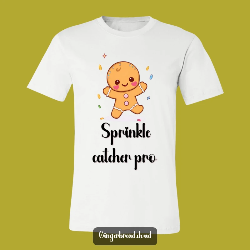Funny Sprinkle Rain Gingerbread T-Shirt - Playful Holiday Fashion for Smiles