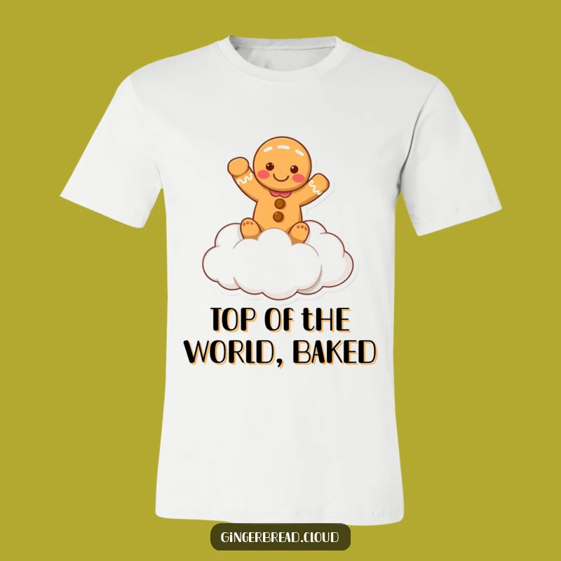 Funny Waving Gingerbread Cloud T-Shirt - Spread Smiles with Every Wear