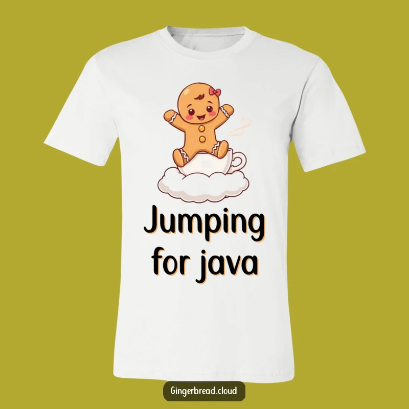 Funny Gingerbread Coffee Cloud T-Shirt: Jump for Joy with This Holiday Tee