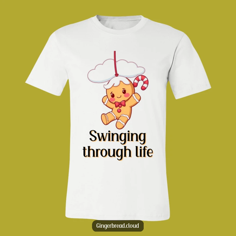 Funny Candy Cane Gingerbread T-Shirt - Playful Holiday Humor