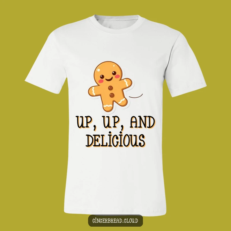 Funny Uplifting Gingerbread Cookie T-Shirt - Go With The Flow In Style