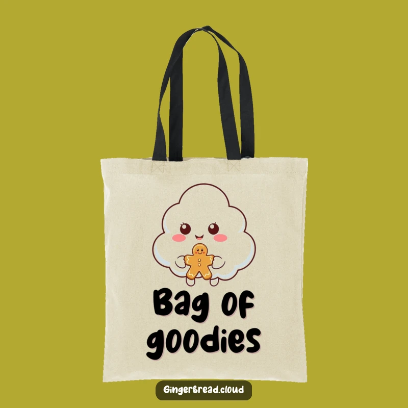 Funny Cloud Gingerbread Tote Bag: Giving Cloud Art, Perfect Humorous Gift
