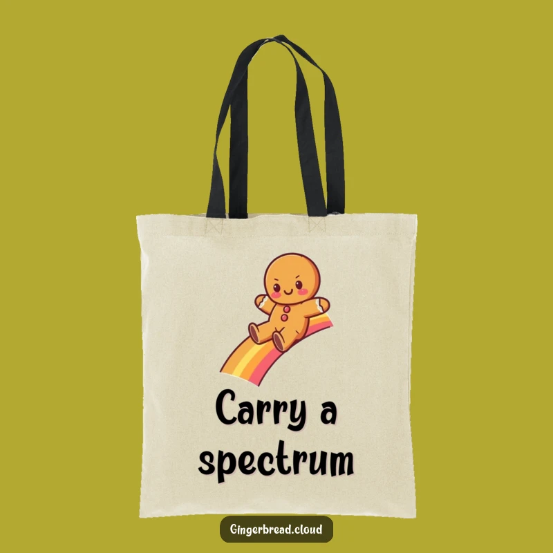 Funny Gingerbread Rainbow Tote Bag - Magical Cartoon Carryall, Perfect Accessory