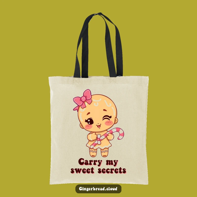 Funny Gingerbread Girl Wink Tote Bag: Carry Your Essentials with Sweet, Festive Charm