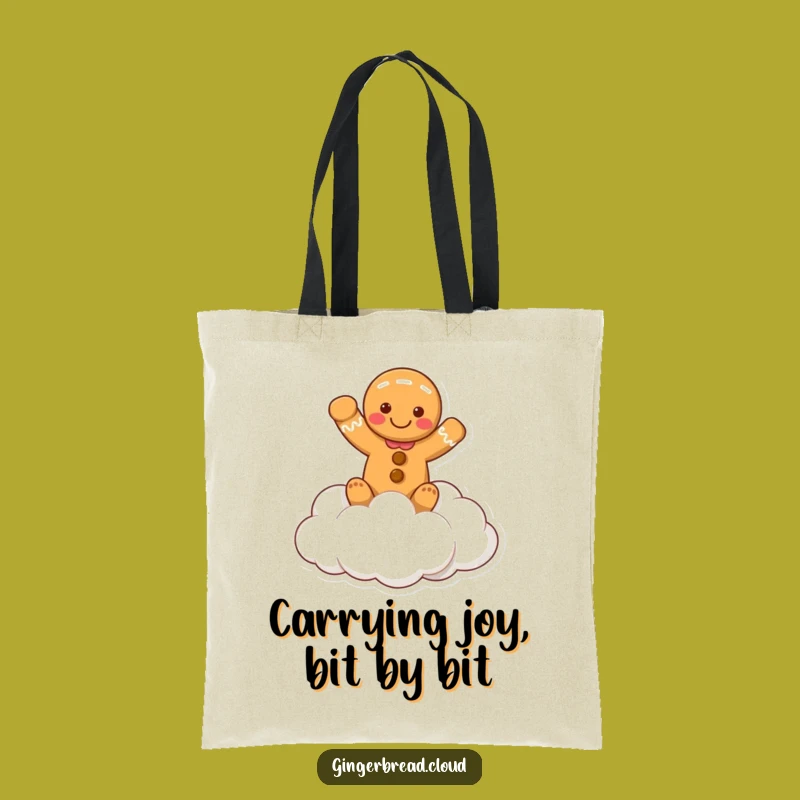 Funny Waving Gingerbread Cloud Tote Bag - Carry Your Cheer
