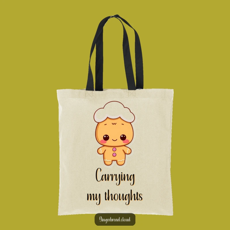 Funny Gingerbread Cloud Hat Tote Bag: Carry Your Sweet Style