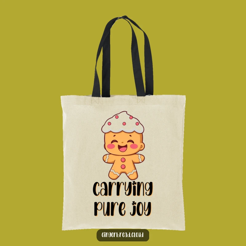Stylish Funny Gingerbread Laughing Tote Bag: Frosting Hair, Carryall Gift