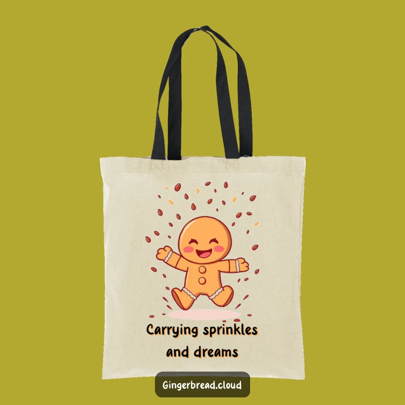 Funny Gingerbread Man Tote Bag: Carry Joyful Sprinkles & Sweet Style Gift
