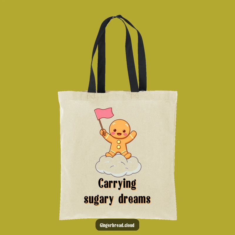 Funny Gingerbread Cloud Waving Flag Tote Bag - Carry Your Cheer Everywhere