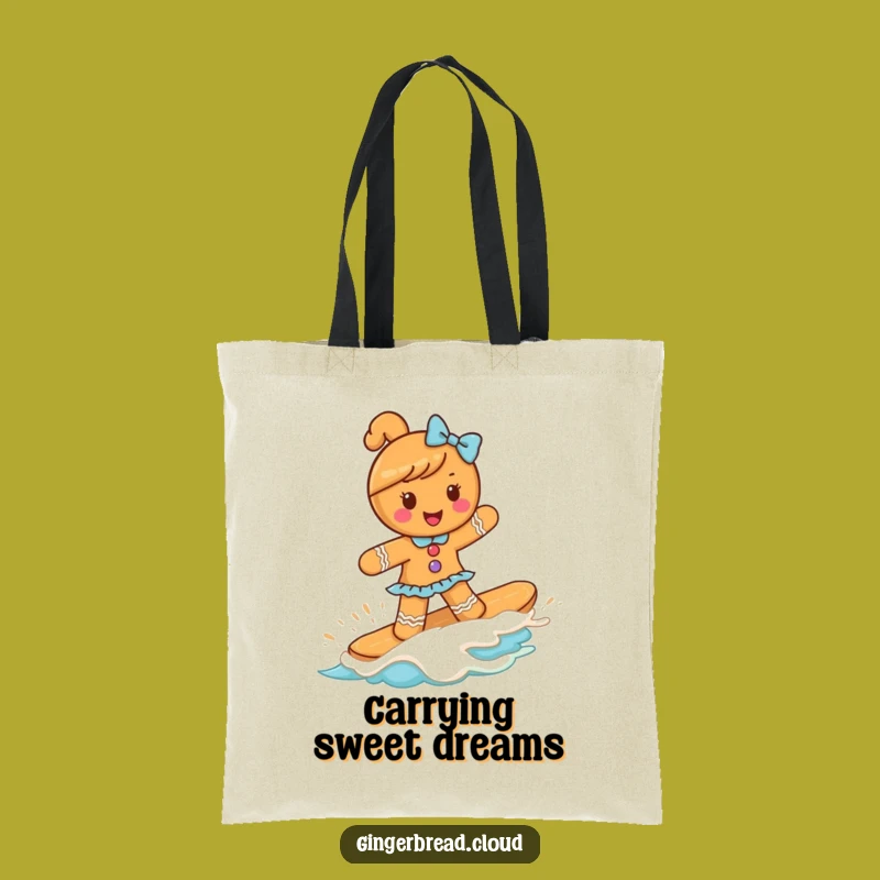 Funny Gingerbread Girl Frosting Wave Tote: Stylish & Hilarious Carry-All Gift