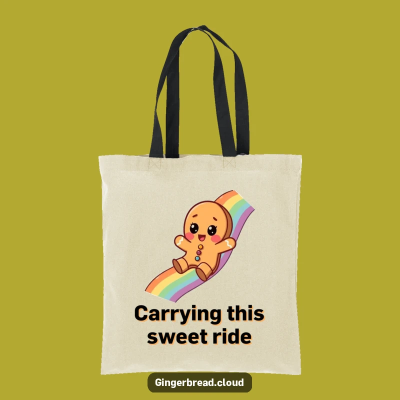 Funny Gingerbread Rainbow Tote Bag - Whimsical Holiday Gift