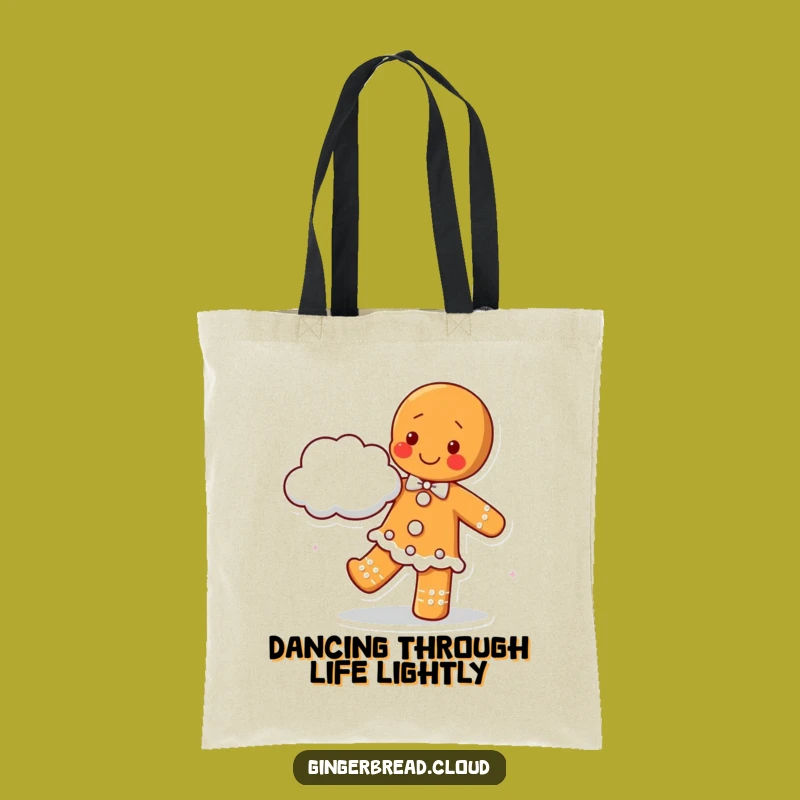 Happy Gingerbread Dancing Tote Bag: Chic Cloud Partner Carryall - Fun Gift