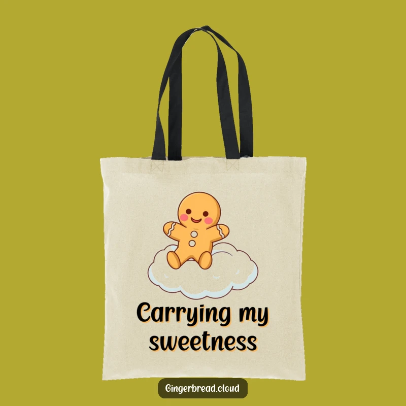Funny Gingerbread Cloud Tote Bag: Sweet Cookie Art, Perfect Humorous Gift