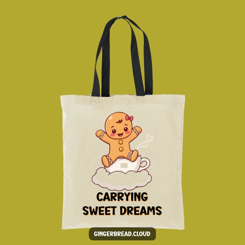Funny Gingerbread Coffee Cloud Tote Bag: Carry Your Holiday Cheer
