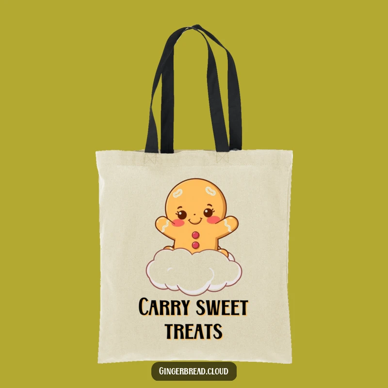 Funny Gingerbread Cookie Tote Bag - Festive Cartoon Carryall, Perfect for Gifts