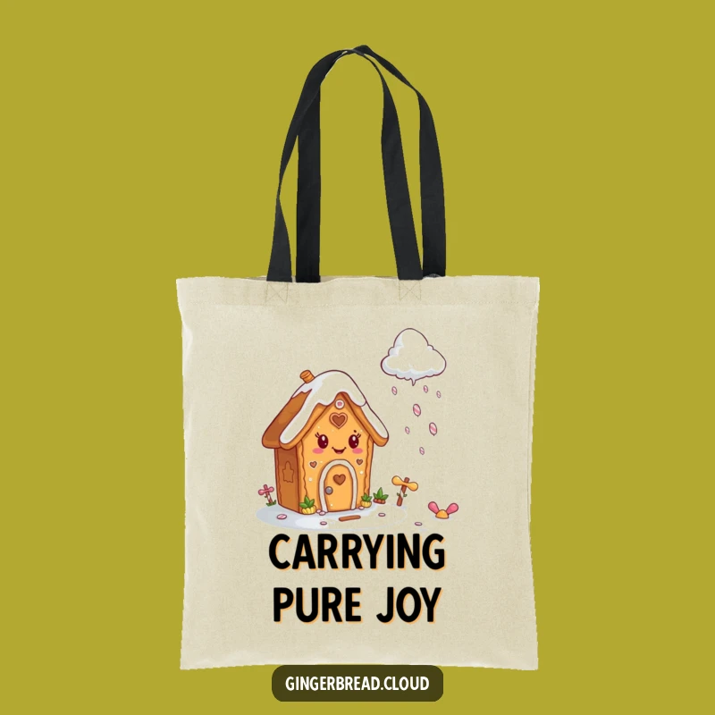 Funny Gingerbread House Tote Bag: Candy Rain Shopping Fun, Perfect Humorous Gift