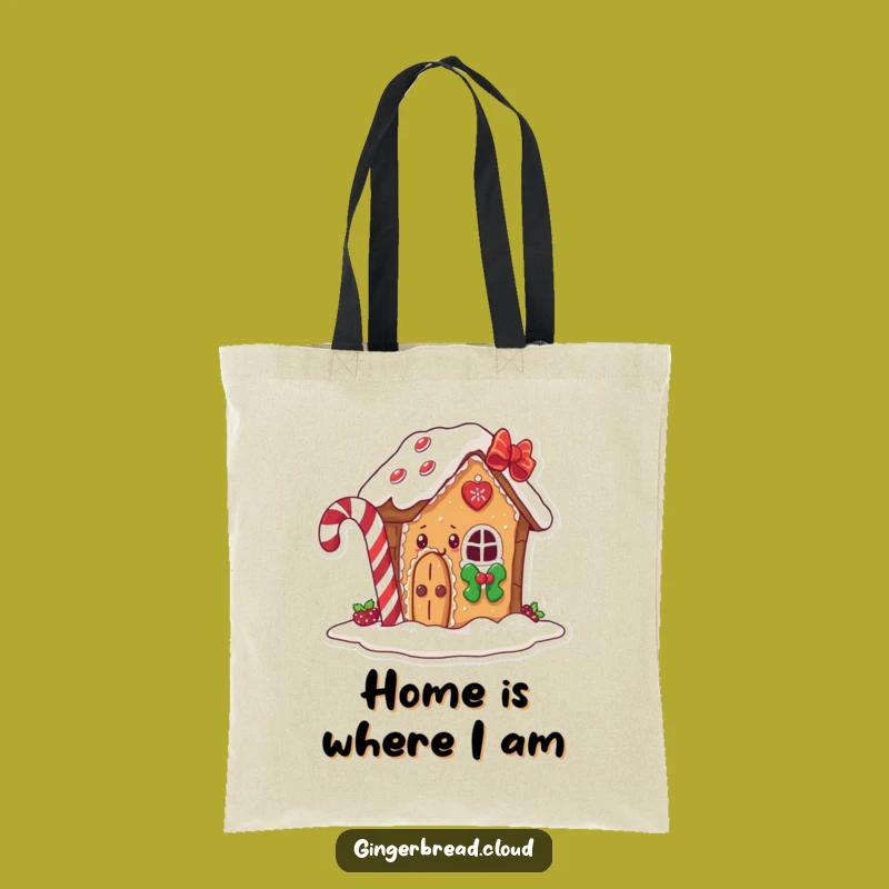 Funny Gingerbread House Tote Bag: Carry Sweet Secrets & Candy Cane Fun Gift