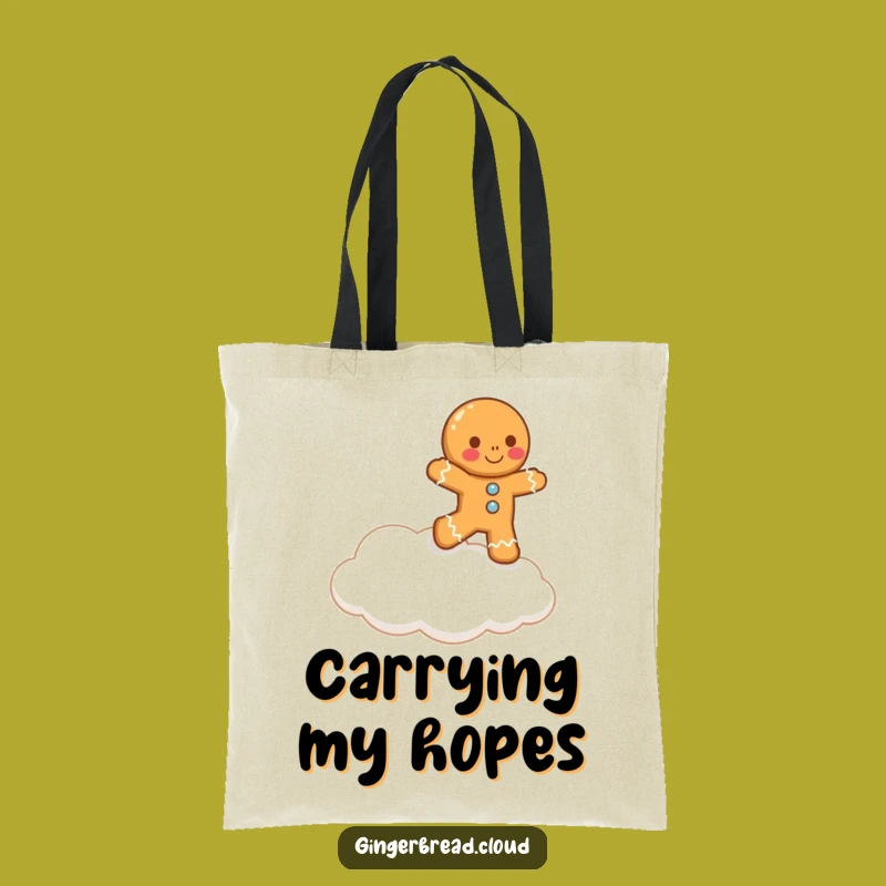 Funny Gingerbread Man Cloud Hop Tote: Whimsical & Hilarious Carry-All