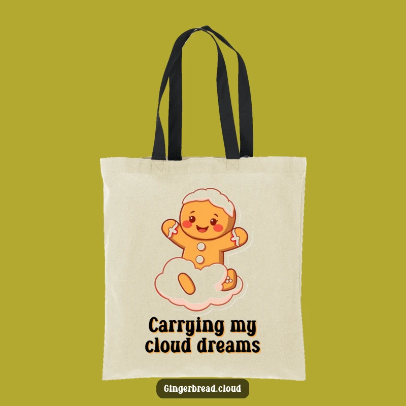 Funny Gingerbread Man Tote Bag: Cloud Hopper Carryall, a Festive Funny Gift