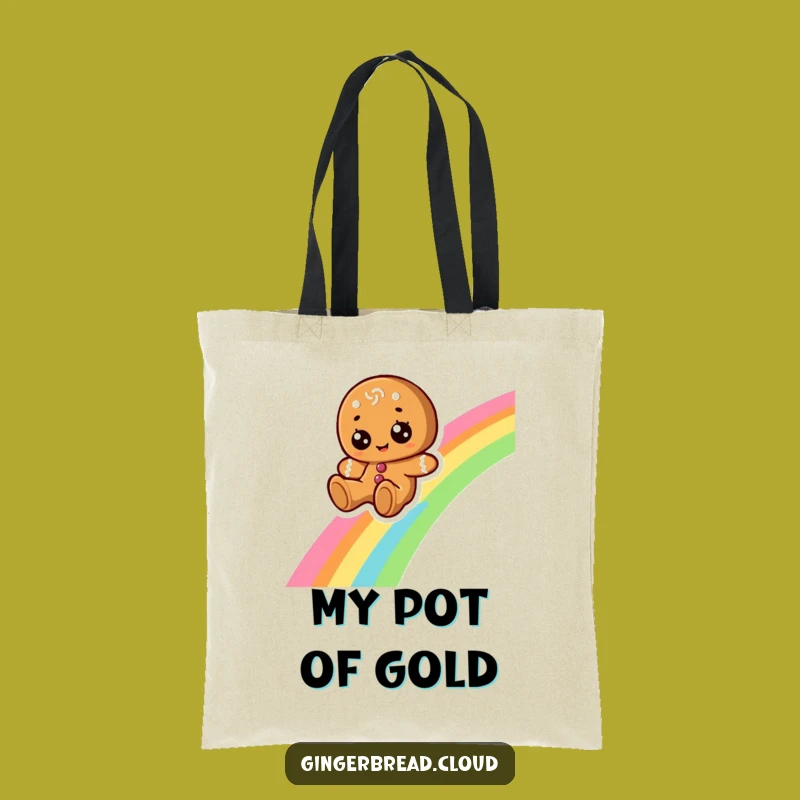 Funny Gingerbread Rainbow Journey Tote Bag: Carry Cheer and Color, Perfect Funny Gift