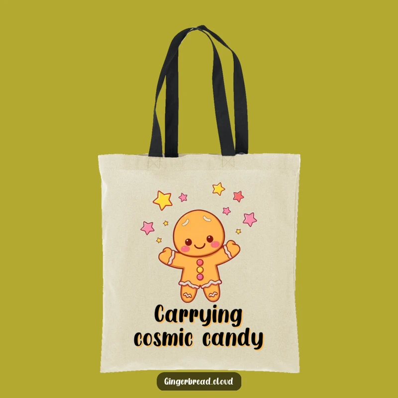 Stylish Funny Gingerbread Cloud Tote Bag: Juggling Stars, Perfect Carryall Gift